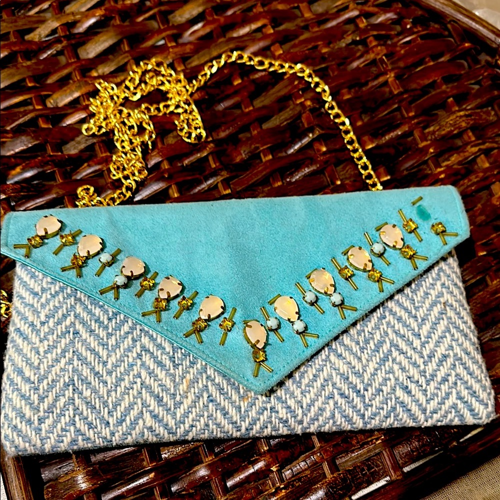 Blue and Gold Women's Clutch